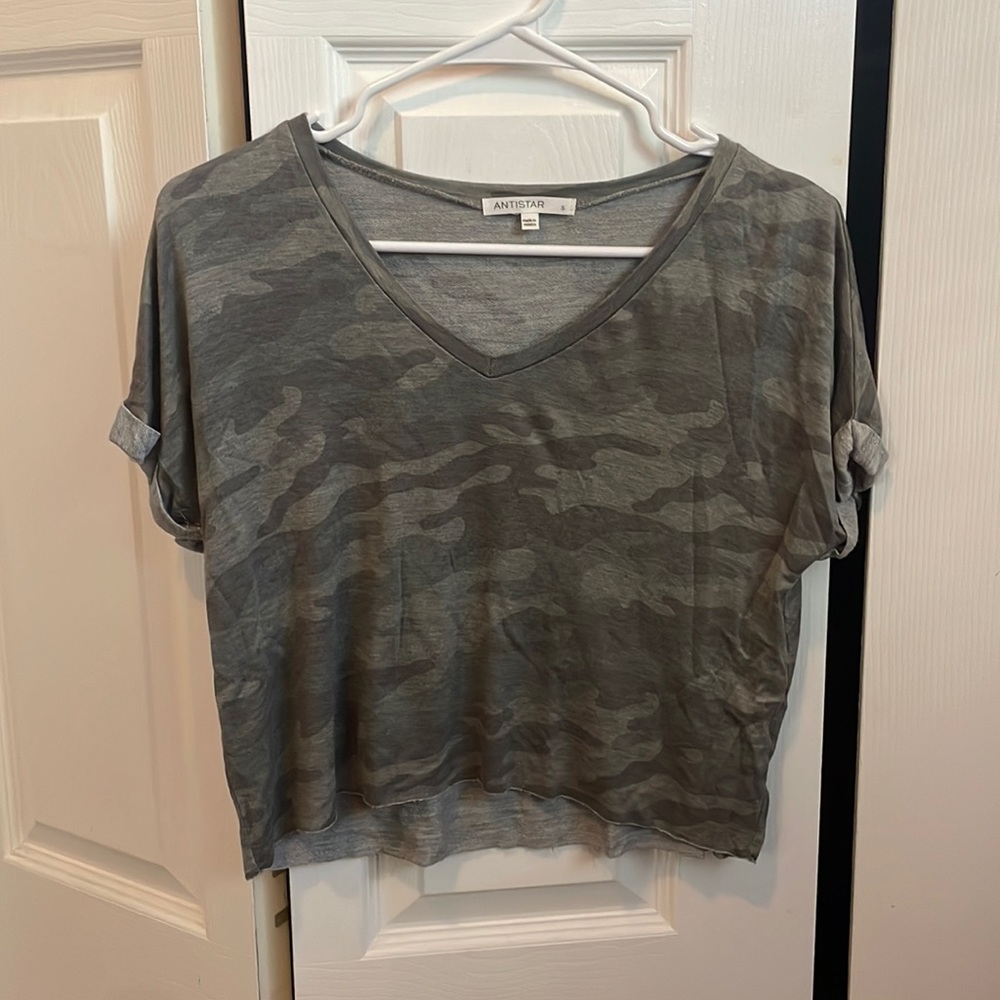 antistar army green camo crop top